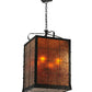 Meyda Lighting Vostok 26" 4-Light Costello Black Pendant Light With Amber Mica Shade Glass