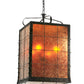 Meyda Lighting Vostok 26" 4-Light Costello Black Pendant Light With Amber Mica Shade Glass