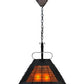 Meyda Lighting Vostok 31" 4-Light Costello Black Pendant Light With Amber Mica Shade Glass