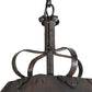 Meyda Lighting Vostok 31" 4-Light Costello Black Pendant Light With Amber Mica Shade Glass