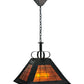 Meyda Lighting Vostok 31" 4-Light Costello Black Pendant Light With Amber Mica Shade Glass