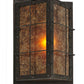 Meyda Lighting Vostok 9" Costello Black Wall Sconce With Amber Mica Shade Glass