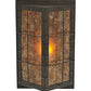 Meyda Lighting Vostok 9" Costello Black Wall Sconce With Amber Mica Shade Glass