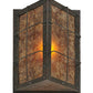 Meyda Lighting Vostok 9" Costello Black Wall Sconce With Amber Mica Shade Glass