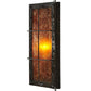 Meyda Lighting Vostok 9" Costello Black Wall Sconce With Amber Mica Shade Glass