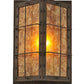 Meyda Lighting Vostok 9" Costello Black Wall Sconce With Amber Mica Shade Glass