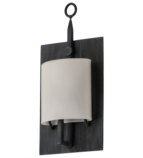 Meyda Lighting Wakefield 8" Antique Irongate Wall Sconce With White Opal Shade Glass