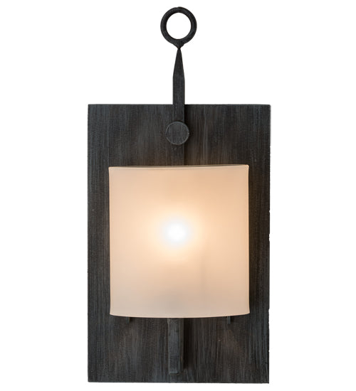 Meyda Lighting Wakefield 8" Antique Irongate Wall Sconce With White Opal Shade Glass