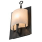 Meyda Lighting Wakefield 8" Antique Irongate Wall Sconce With White Opal Shade Glass