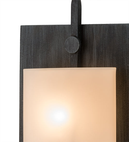 Meyda Lighting Wakefield 8" Antique Irongate Wall Sconce With White Opal Shade Glass