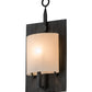 Meyda Lighting Wakefield 8" Antique Irongate Wall Sconce With White Opal Shade Glass
