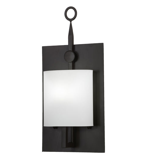 Meyda Lighting Wakefield 8" Oil Rubbed Bronze Wall Sconce With White Opal Shade Glass