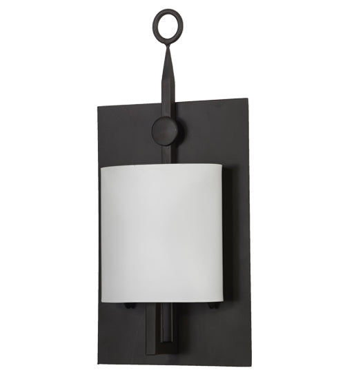 Meyda Lighting Wakefield 8" Oil Rubbed Bronze Wall Sconce With White Opal Shade Glass