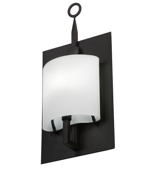 Meyda Lighting Wakefield 8" Oil Rubbed Bronze Wall Sconce With White Opal Shade Glass