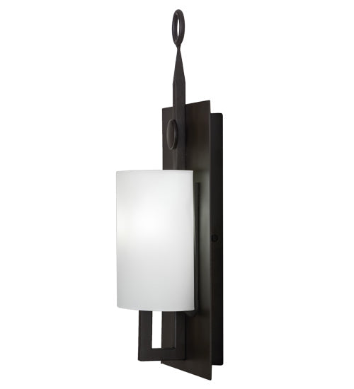 Meyda Lighting Wakefield 8" Oil Rubbed Bronze Wall Sconce With White Opal Shade Glass