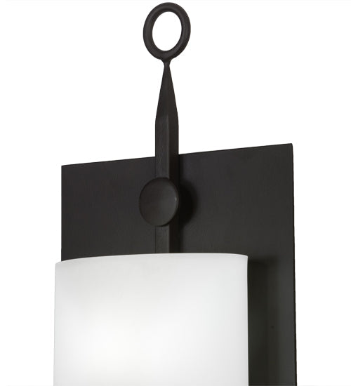 Meyda Lighting Wakefield 8" Oil Rubbed Bronze Wall Sconce With White Opal Shade Glass