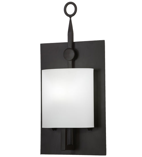 Meyda Lighting Wakefield 8" Oil Rubbed Bronze Wall Sconce With White Opal Shade Glass