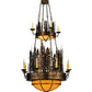 Meyda Lighting Walden Pine 40" 17-Light 2-Tier Burnished Antique Copper Chandelier With Amber Quartz Idalight Shade
