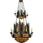 Meyda Lighting Walden Pine 40" 17-Light 2-Tier Burnished Antique Copper Chandelier With Amber Quartz Idalight Shade