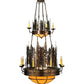 Meyda Lighting Walden Pine 40" 17-Light 2-Tier Burnished Antique Copper Chandelier With Amber Quartz Idalight Shade