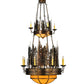 Meyda Lighting Walden Pine 40" 17-Light 2-Tier Burnished Antique Copper Chandelier With Amber Quartz Idalight Shade
