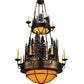 Meyda Lighting Walden Pine 40" 17-Light 2-Tier Burnished Antique Copper Chandelier With Amber Quartz Idalight Shade