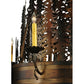 Meyda Lighting Walden Pine 40" 17-Light 2-Tier Burnished Antique Copper Chandelier With Amber Quartz Idalight Shade
