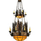 Meyda Lighting Walden Pine 40" 17-Light 2-Tier Burnished Antique Copper Chandelier With Amber Quartz Idalight Shade