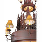 Meyda Lighting Walden Pine 54" 15-Light 2-Tier Rust Over Wrought Iron Chandelier With Ambra Siena Idalight Shade