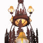 Meyda Lighting Walden Pine 54" 15-Light 2-Tier Rust Over Wrought Iron Chandelier With Ambra Siena Idalight Shade
