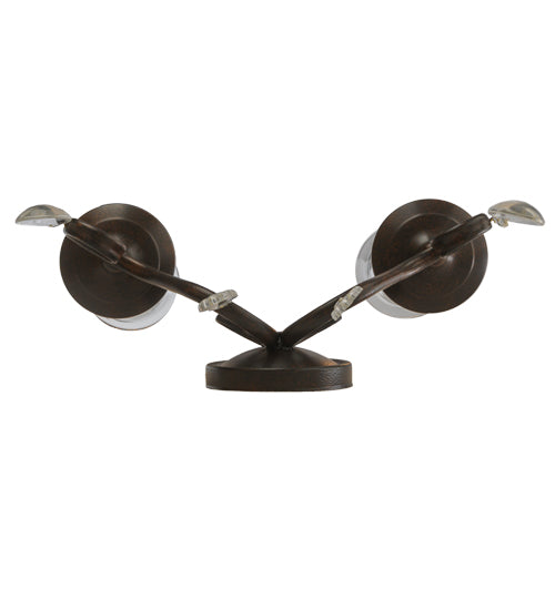Meyda Lighting Wallis 16" 2-Light Cajun Spice Wall Sconce With Clear Hurricane Shade Glass