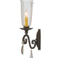 Meyda Lighting Wallis 16" 2-Light Cajun Spice Wall Sconce With Clear Hurricane Shade Glass