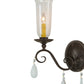 Meyda Lighting Wallis 16" 2-Light Cajun Spice Wall Sconce With Clear Hurricane Shade Glass