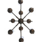 Meyda Lighting Wallis 36" 10-Light Gilded Tobacco Chandelier With Clear Hurricane Shade Glass