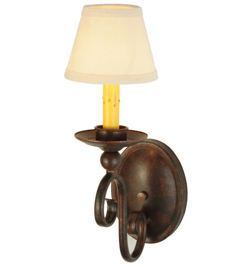 Meyda Lighting Wallis 5" 2-Light Euro Cafe Wall Sconce With White Textrene Shade