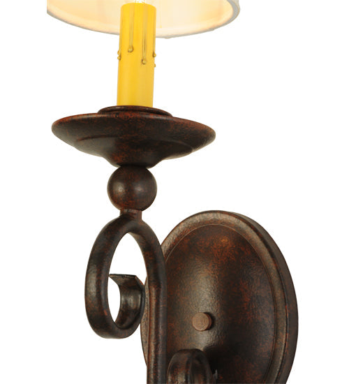 Meyda Lighting Wallis 5" 2-Light Euro Cafe Wall Sconce With White Textrene Shade