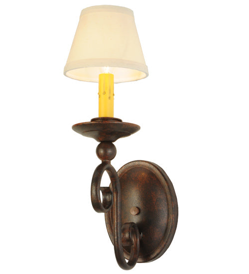 Meyda Lighting Wallis 5" 2-Light Euro Cafe Wall Sconce With White Textrene Shade