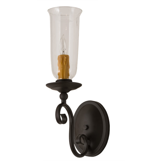 Meyda Lighting Wallis 5" Oil Rubbed Bronze Wall Sconce With Clear Shade Glass