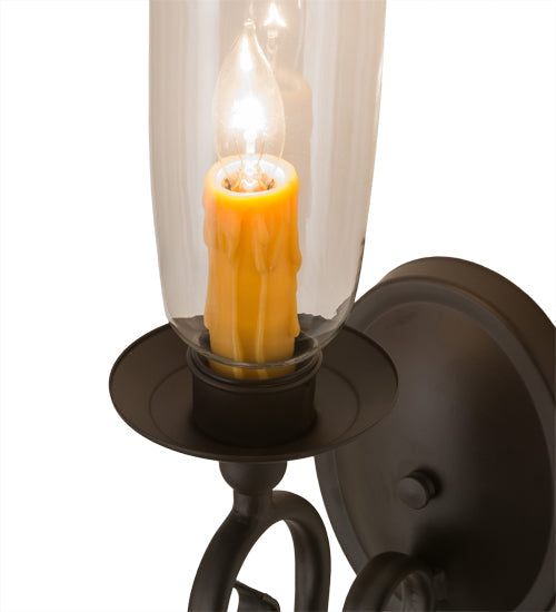 Meyda Lighting Wallis 5" Oil Rubbed Bronze Wall Sconce With Clear Shade Glass