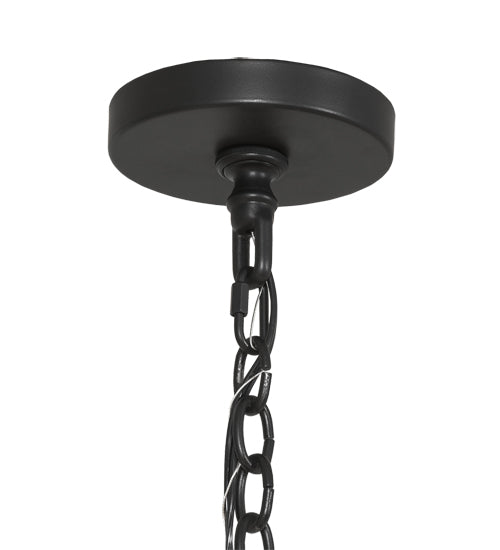 Meyda Lighting Wallis 60" 14-Light Blackwash Chandelier With Clear Hurricane Shade Glass