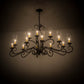Meyda Lighting Wallis 60" 14-Light Blackwash Chandelier With Clear Hurricane Shade Glass