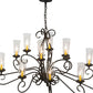 Meyda Lighting Wallis 60" 14-Light Blackwash Chandelier With Clear Hurricane Shade Glass