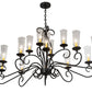 Meyda Lighting Wallis 60" 14-Light Blackwash Chandelier With Clear Hurricane Shade Glass
