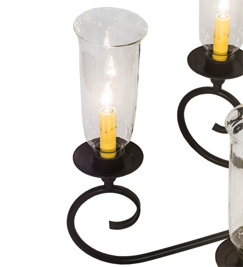 Meyda Lighting Wallis 60" 14-Light Blackwash Chandelier With Clear Hurricane Shade Glass