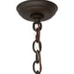 Meyda Lighting Wandering Moose 24" 3-Light Oil Rubbed Bronze & Green Trees Inverted Pendant Light With Silver Mica Shade Glass