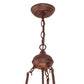 Meyda Lighting Wandering Moose 24" 3-Light Rust & Green Trees Inverted Pendant Light With Silver Mica Shade Glass