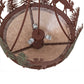 Meyda Lighting Wandering Moose 24" 3-Light Rust & Green Trees Inverted Pendant Light With Silver Mica Shade Glass