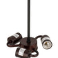 Meyda Lighting Wandering Moose 25" 3-Light Textured Black & Green Trees Inverted Pendant Light Silver Mica Shade Glass