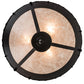 Meyda Lighting Wandering Moose 25" 3-Light Textured Black & Green Trees Inverted Pendant Light Silver Mica Shade Glass