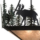 Meyda Lighting Wandering Moose 25" 3-Light Textured Black & Green Trees Inverted Pendant Light Silver Mica Shade Glass